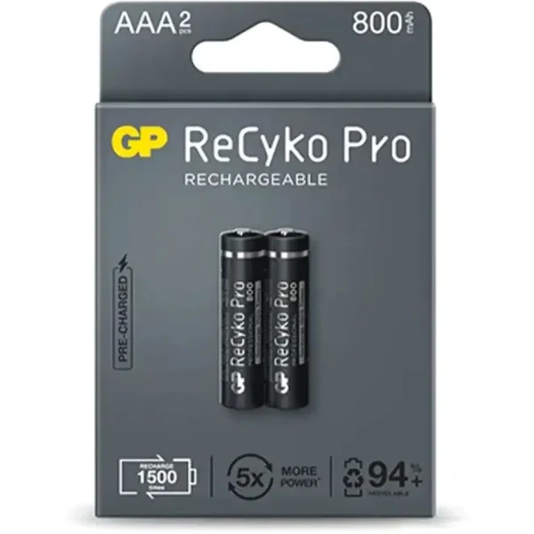 باتری نیم قلمی جی پی قابل شارژ 800mAh